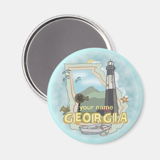 Georgia Lighthouse Magnet (Vorderseite/Rückseite)