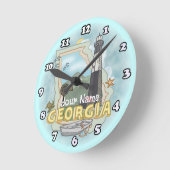 Georgia Lighthouse Runde Wanduhr (Winkel)