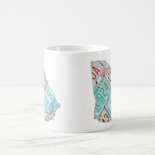 Georgia-Lizenz-Platten-Karten-Tasse Kaffeetasse (Mittel)