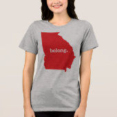 Georgia Map Belong Staatsstolz Tri-Blend Shirt (Vorderseite)
