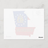 Georgia Map Shaped State Flag with Name Postkarte (Rückseite)