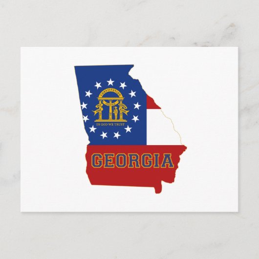 Georgia Map Shaped State Flag with Name Postkarte (Vorderseite)