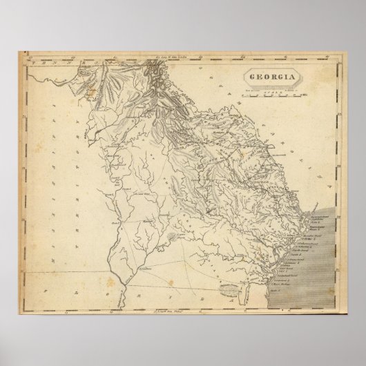 Georgia Map von Arrowsmith Poster (Vorne)