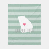 Georgia Map Zuhause Staat Liebe mit benutzerdefini Fleecedecke (Vorderseite)