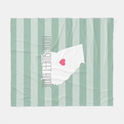 Georgia Map Zuhause Staat Liebe mit benutzerdefini Fleecedecke (Vorderseite (Horizontal))