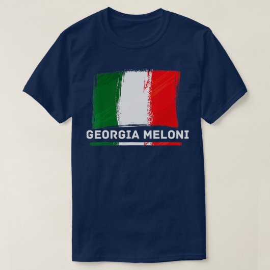 Georgia Meloni Italienische Flagge T-Shirt (Design vorne)