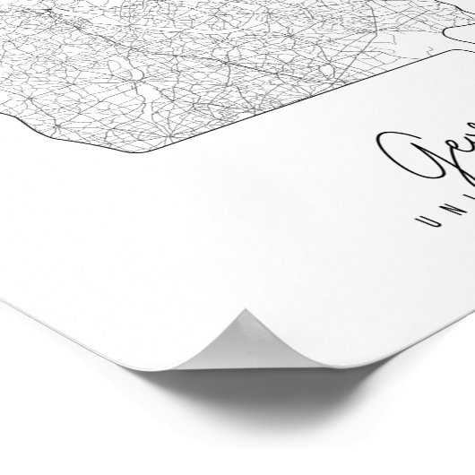 Georgia Minimal Street Map Poster (Ecke)