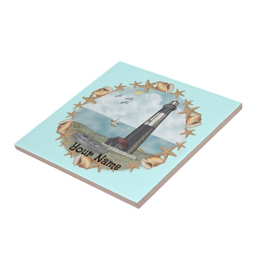 Georgia Muscheln Leuchtturm Tile Fliese (Seite)