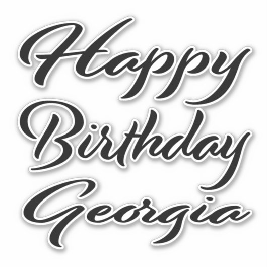 Georgia Name Vorname black Sticker Geburtstag (Vorderseite)