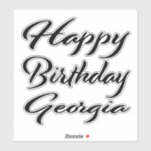 Georgia Name Vorname black Sticker Geburtstag (Blatt)