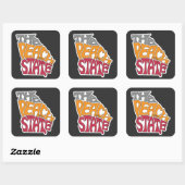 Georgia Nickname Word Art Quadratischer Aufkleber (Blatt)