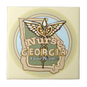 Georgia Nurse Caduceus Tile Fliese (Vorderseite)
