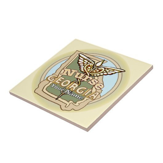Georgia Nurse Caduceus Tile Fliese (Seite)
