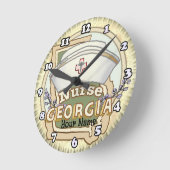 Georgia Nurse Runde Wanduhr (Winkel)