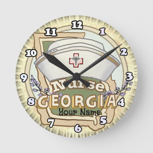 Georgia Nurse Runde Wanduhr (Vorderseite)