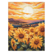 Georgia O Keefe Stil gelbe Sonnenblumen bei Sonnen Tischdecke (Vorderseite)