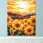 Georgia O Keefe Stil Sonnenblumen bei Sonnenaufgan Leinwanddruck (Insitu (Holzboden))