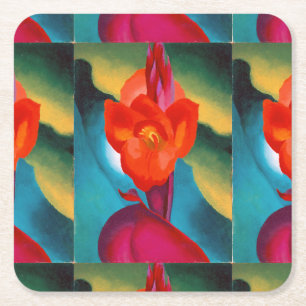 Georgia O'Keefe 1919 Red Canna Rechteckiger Pappuntersetzer