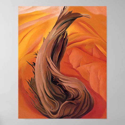Georgia O'Keeffe - Baumstumpf in Red Hills - Präzi Poster (Vorne)
