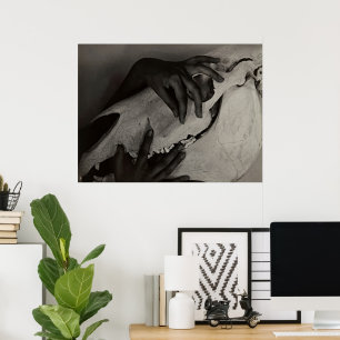 Georgia O'Keeffe Hände und Pferdeschädel Kunstpost Poster