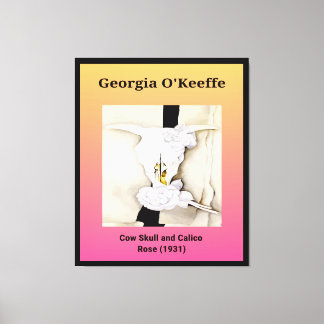 Georgia O'Keeffe: Kuhschädel und Calico Rose (1931 Leinwanddruck