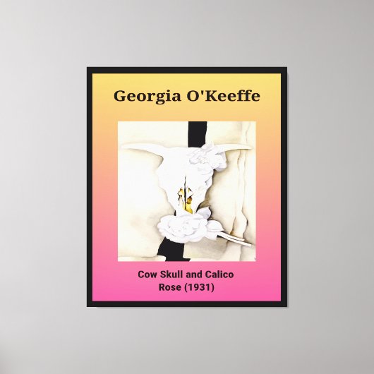 Georgia O'Keeffe: Kuhschädel und Calico Rose (1931 Leinwanddruck (Vorderseite)
