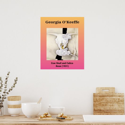 Georgia O'Keeffe: Kuhschädel und Calico Rose (1931 Poster (Küche)