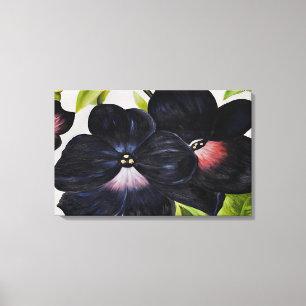 Georgia O'Keeffe - Schwarze und Lila Petunias Leinwanddruck