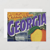 Georgia Peach and Mansion Postkarte (Vorne/Hinten)