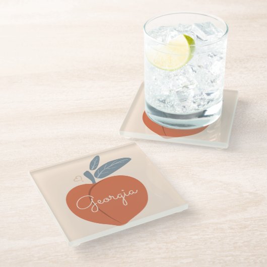 Georgia Peach Glasuntersetzer (Schrägansicht)
