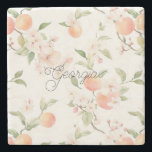Georgia Peach Heart Fruit Floral Steinuntersetzer<br><div class="desc">Georgia Peach Heart Fruit Floral</div>