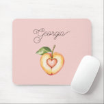 Georgia Peach Heart Fruit Mousepad<br><div class="desc">Georgia Peach Heart Fruit</div>