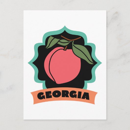 Georgia Peach-Logo Postkarte (Vorderseite)