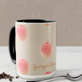 Georgia Peach Pattern Mug Tasse