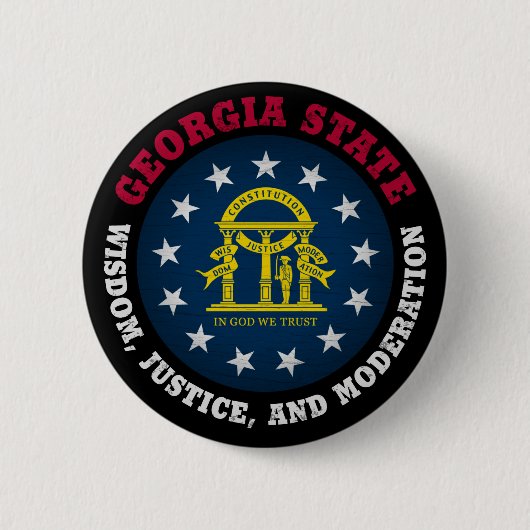GEORGIA PEACH STAAT FLAG BUTTON (Vorderseite)