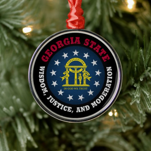 GEORGIA PEACH STAAT FLAG ORNAMENT AUS METALL (Baum)