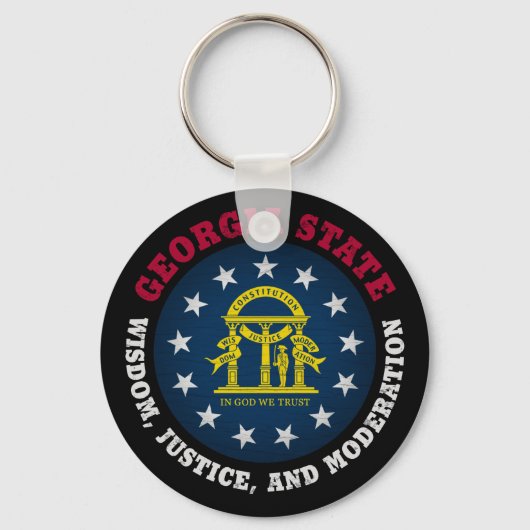 GEORGIA PEACH STAAT FLAG SCHLÜSSELANHÄNGER (Vorderseite)