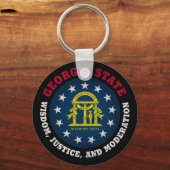 GEORGIA PEACH STAAT FLAG SCHLÜSSELANHÄNGER (Vorderseite)