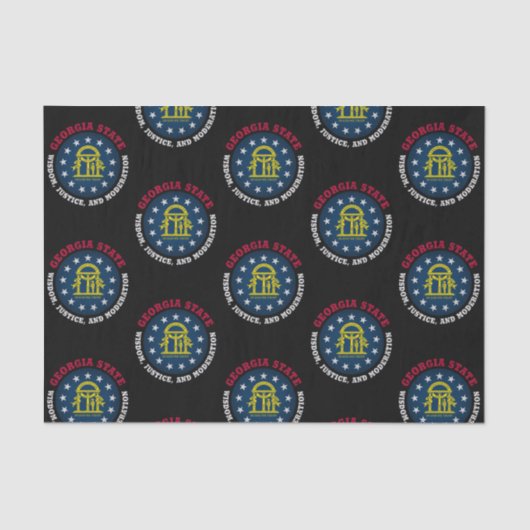 GEORGIA PEACH STAAT FLAG SEIDENPAPIER (Vorderseite)