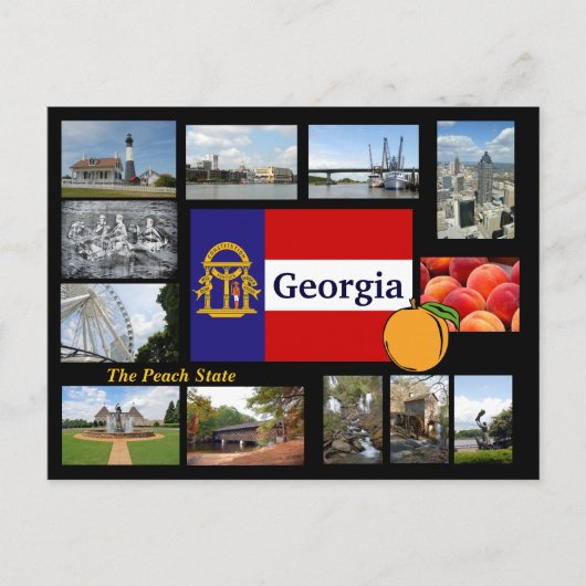 Georgia Peach Staat Postcard Postkarte (Vorderseite)