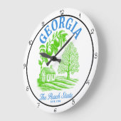 Georgia Peach State Zuhause Große Wanduhr (Winkel)