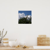 Georgia Peach Tree Fluffy White Clouds Poster (Küche)