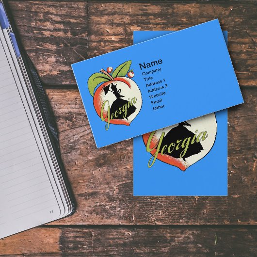 Georgia Peach with Black Silhouette Southern Lady Visitenkarte