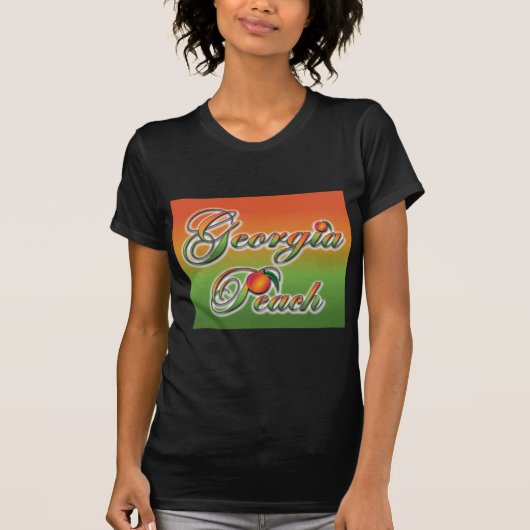 Georgia-Pfirsich - Cursive T-Shirt (Vorderseite)