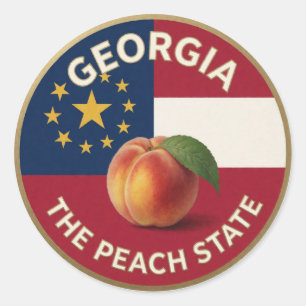 Georgia-Pfirsich-Emblem 🍑 Runder Aufkleber