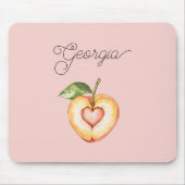 Georgia-Pfirsich-Herz-Frucht Mousepad (Vorne)