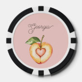 Georgia Pfirsich-Herz-Frucht Pokerchips (Vorderseite)