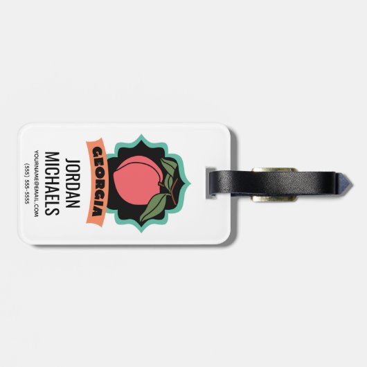 Georgia-Pfirsich-Logo Gepäckanhänger (Rückseite horizontal)