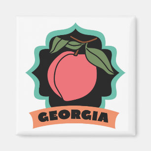 Georgia-Pfirsich-Logo Magnet