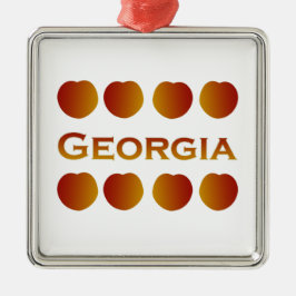 Georgia-Pfirsich-Logo Ornament Aus Metall